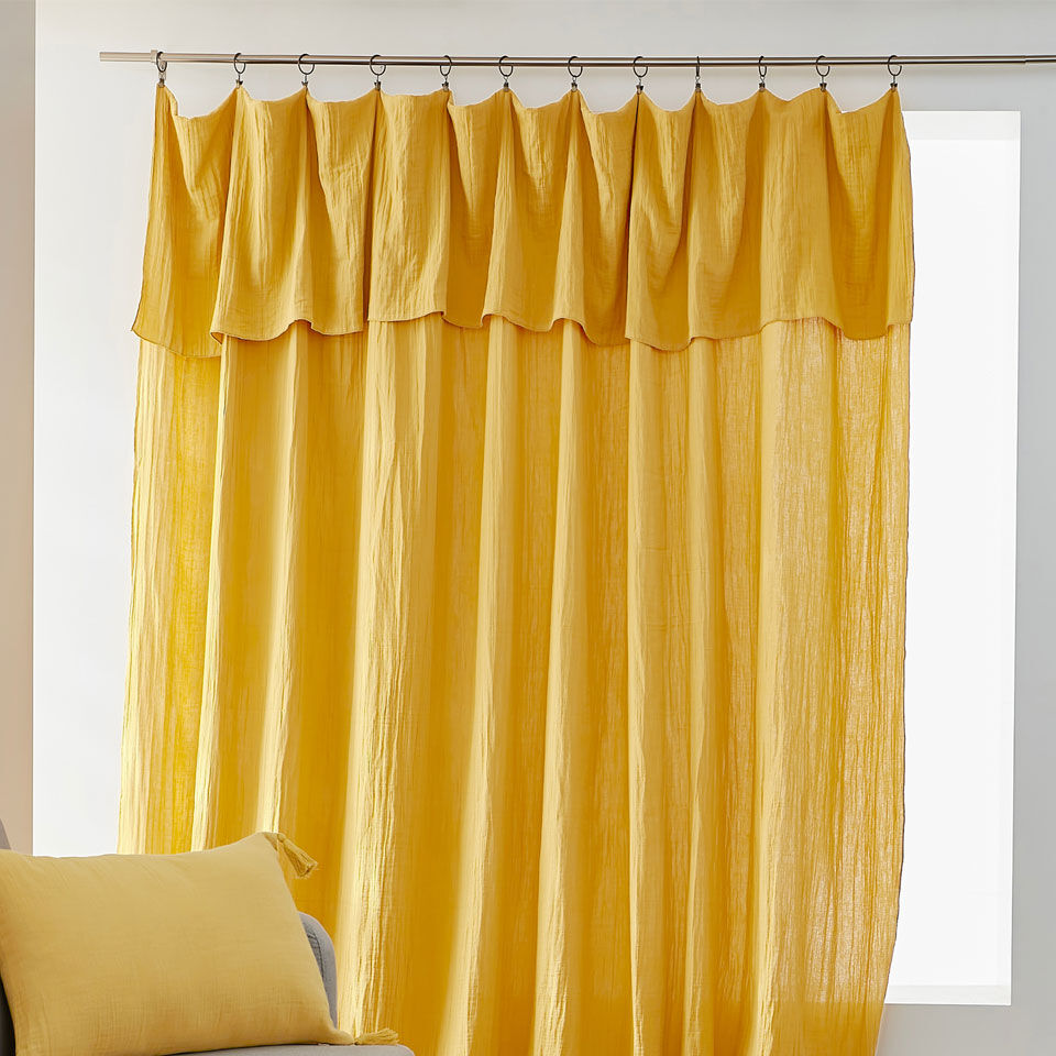 Tenda regolabile in garza di cotone gialla