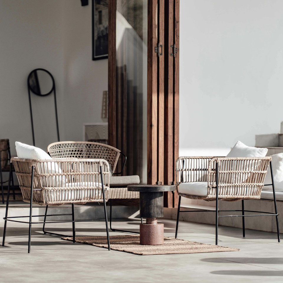 salon de jardin minimaliste en corde