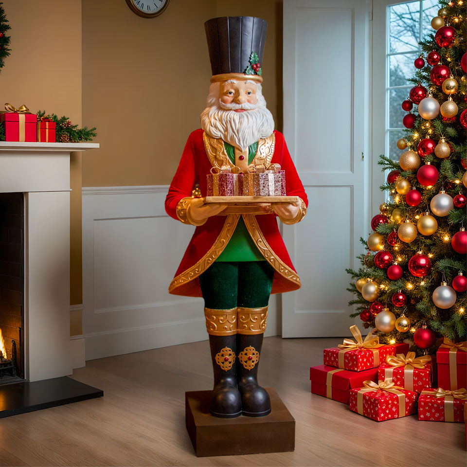 Babbo Natale gigante in resina stile elegante