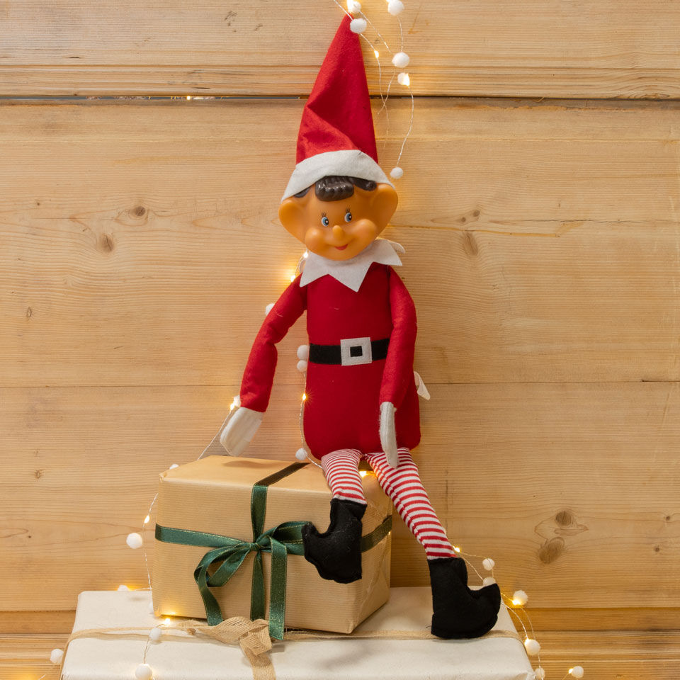 elfo navideño rojo, blanco y negro