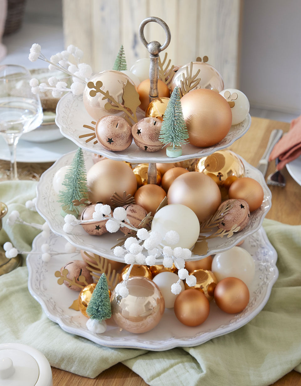 boules de noël couleur cognac