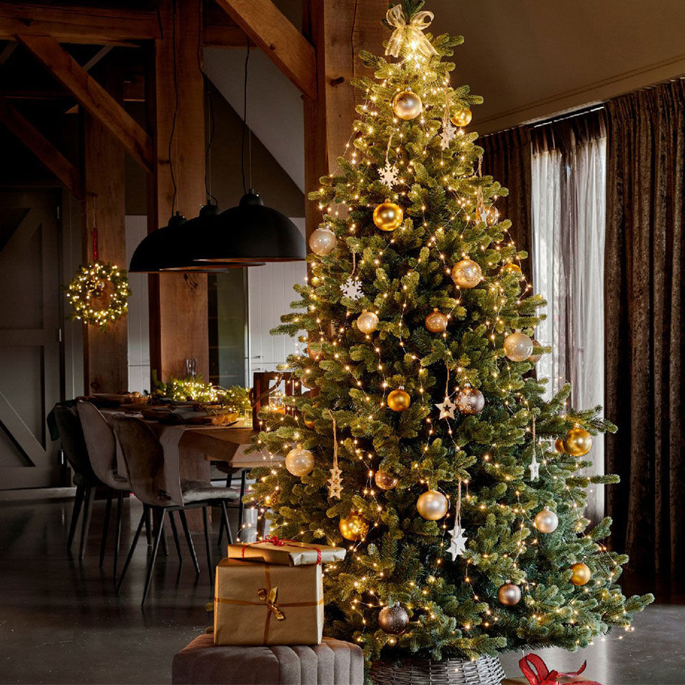 guirlande rideau micro led pour sapin blanc chaud