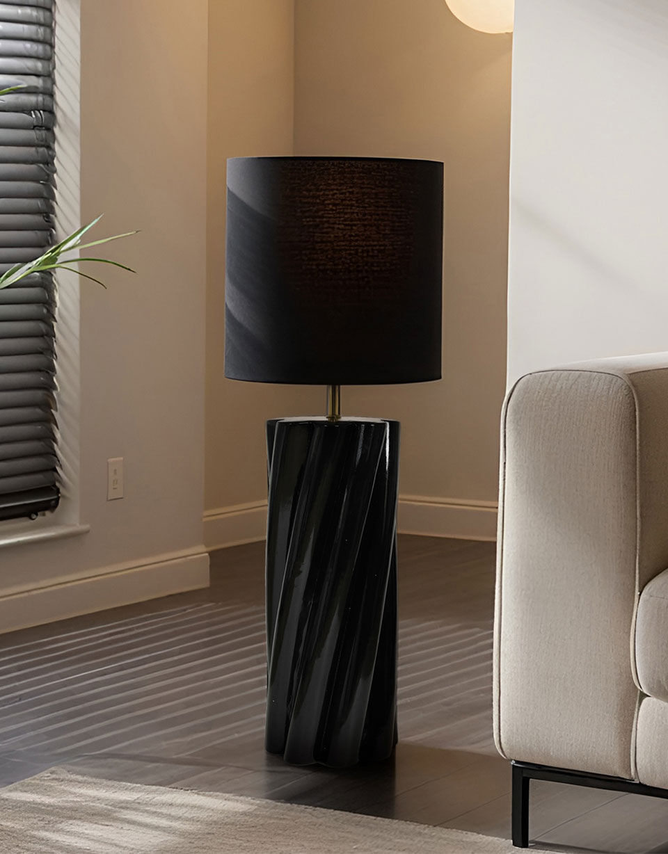 lampada xxl in ceramica nera