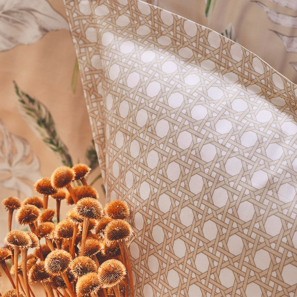 zoom taie d'oreiller en satin de coton beige