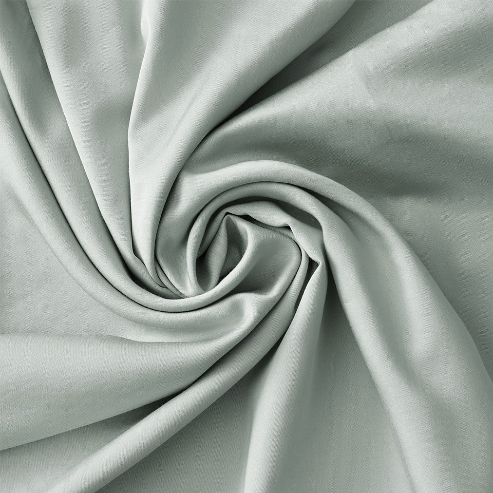 zoom matière en satin de bambou vert eucalyptus