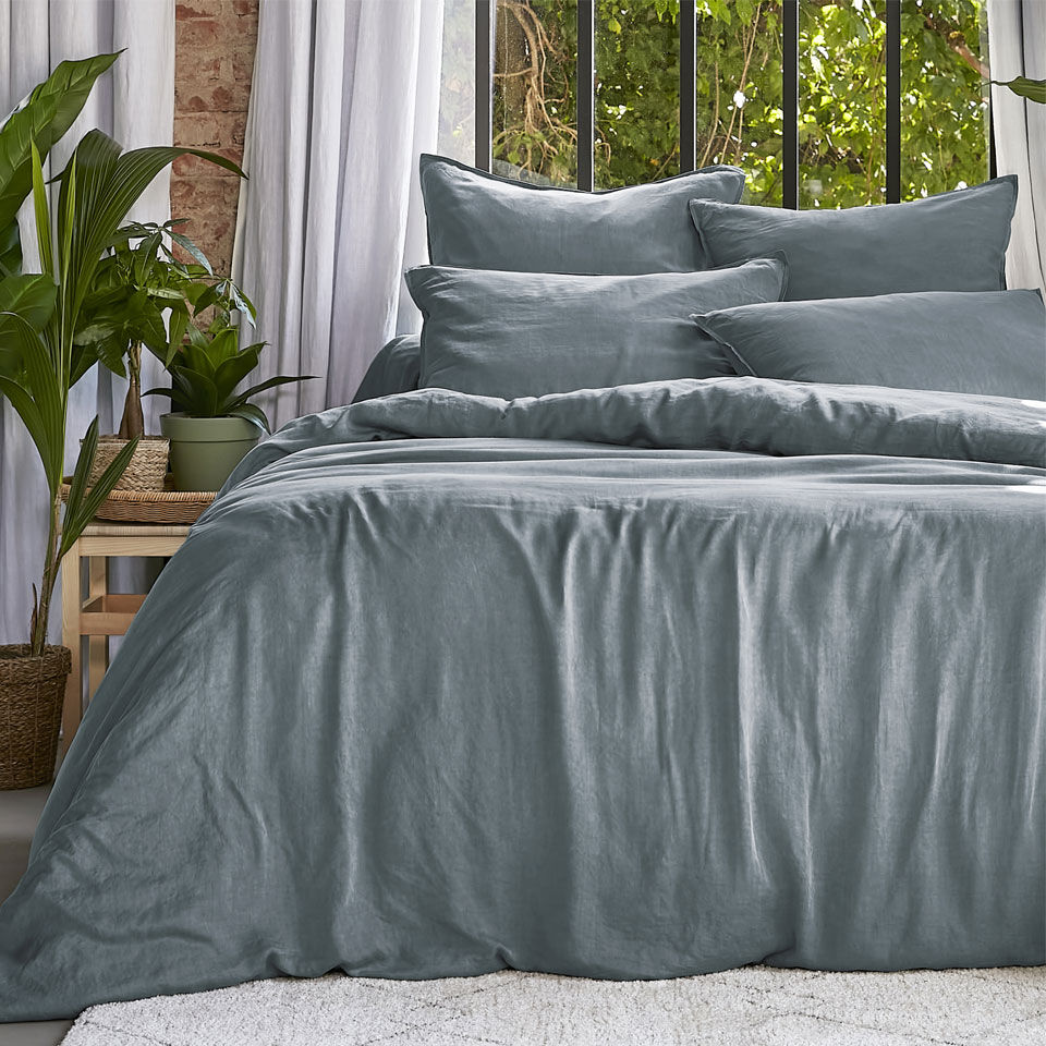 housse de couette en lyocell tencel bleu stone