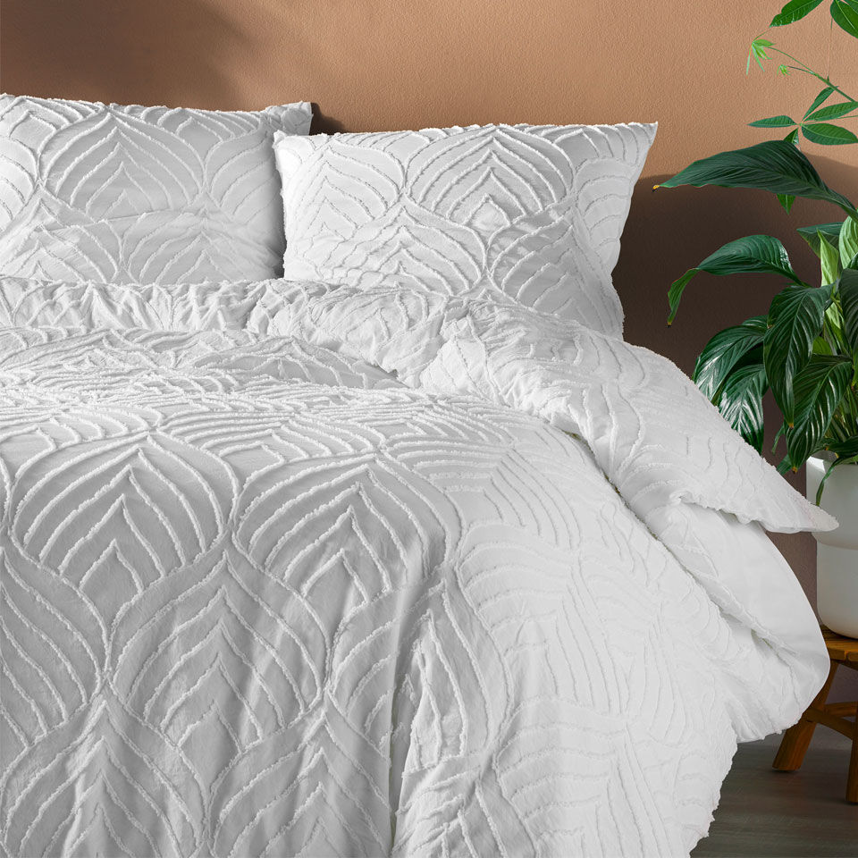 housse de couette en microfibre blanche