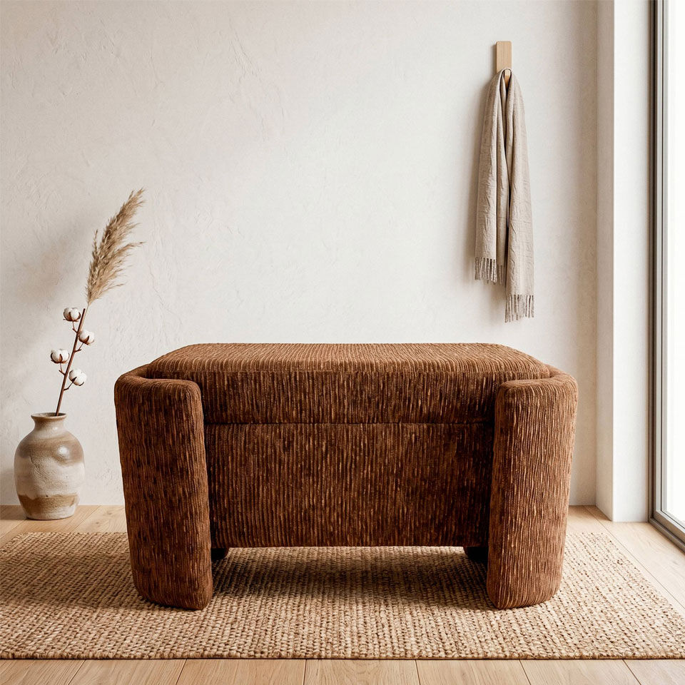 Sitzpouf mit Aufbewahrung Samtbraun