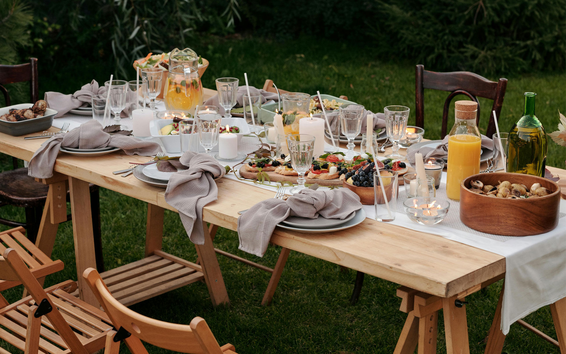équiper table de jardin soirées