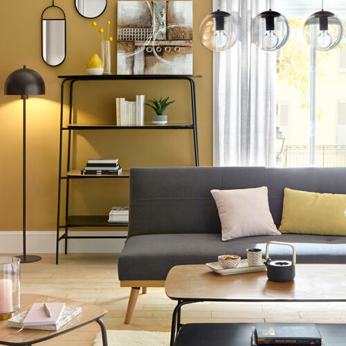 luminaire japandi dans salon