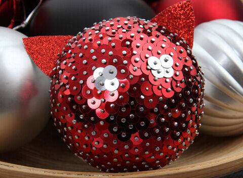 palline di Natale con lustrini