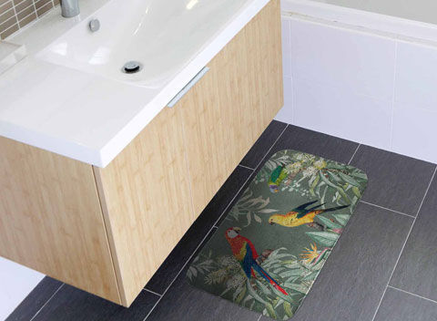 tapis de bain multicolore