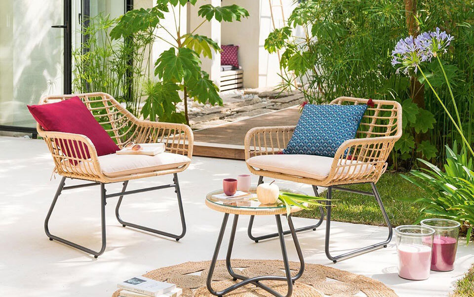 Muebles de jardín de ratán