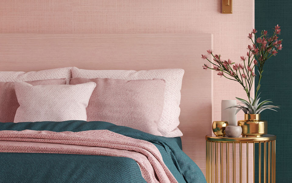 Bancheria da letto rosa cipria