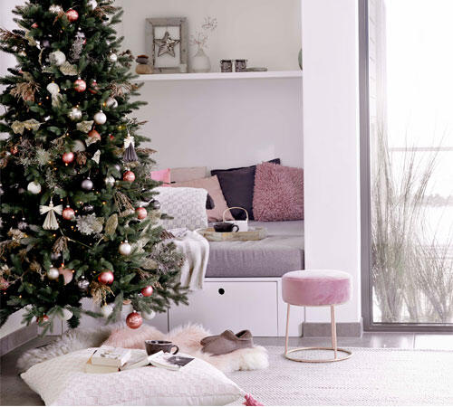 Weihnachtsbaum rosa und weiß
