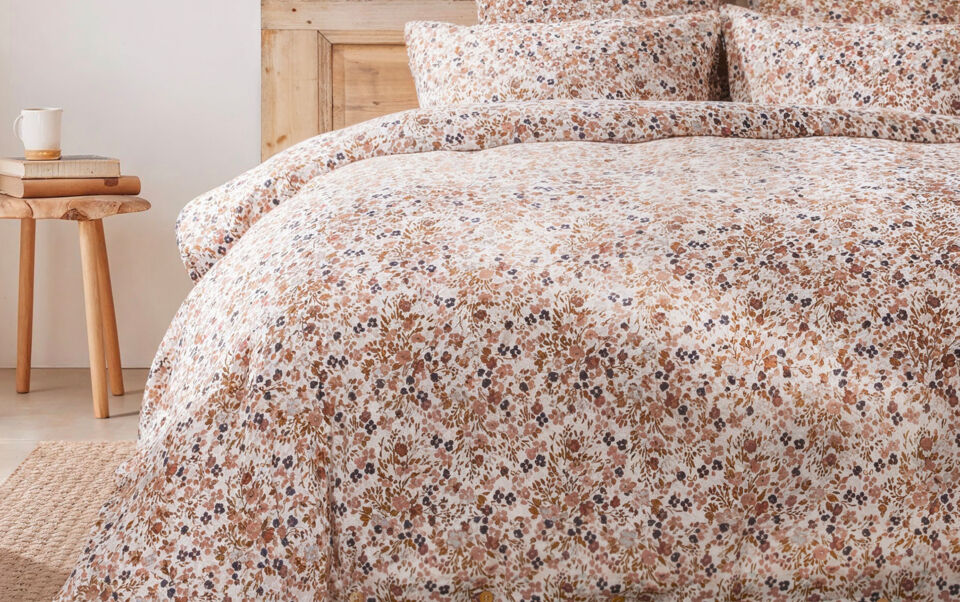 housse de couette gaze de coton à motifs fleurs