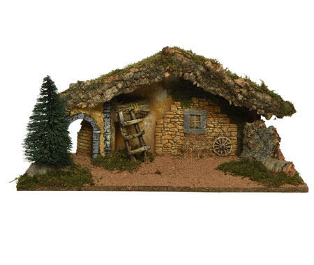 Crèche De Noël En Métal Noir Avec Base En Bois - Décoration De Table Étagère Bureau Rustique Bougeoir Religieux