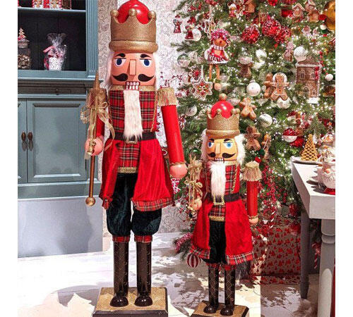 Paire Décorative De Noël En Bois Fait Main – Décoration Intérieure Naturelle