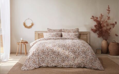 housse de couette fleuri en gaze de coton