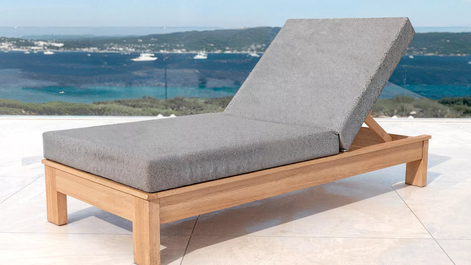 Transat bois d'acacia Bornéo - Gris anthracite