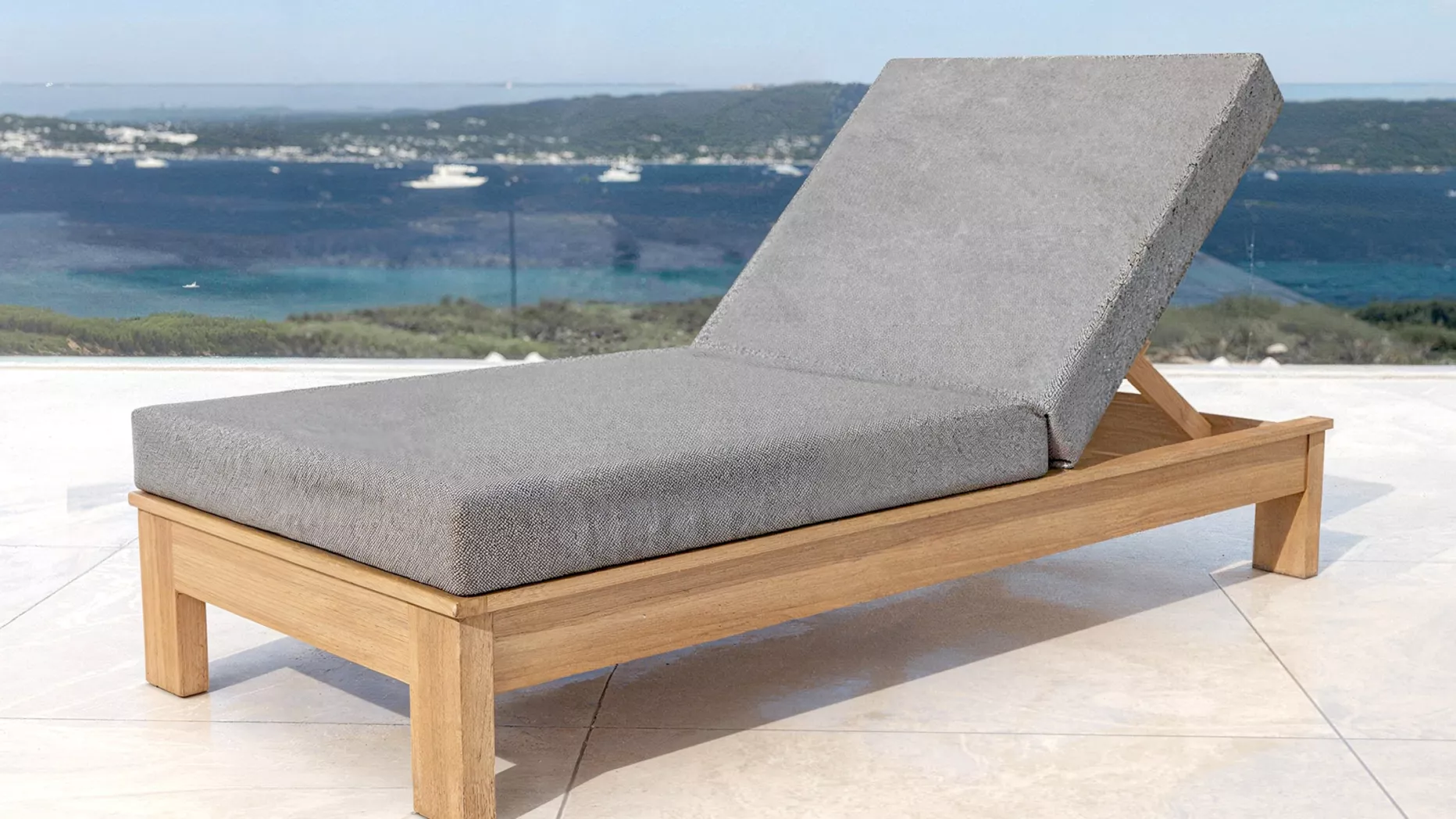 Transat bois d'acacia Bornéo - Gris anthracite