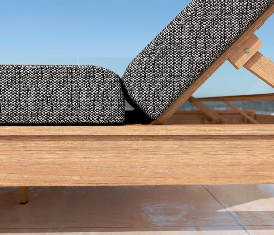 Transat double bois d'acacia Bornéo - Gris anthracite