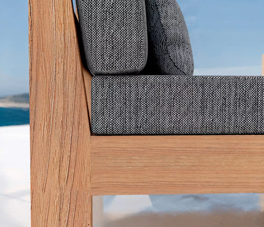 Méridienne de jardin bois d'acacia Bornéo - Gris anthracite