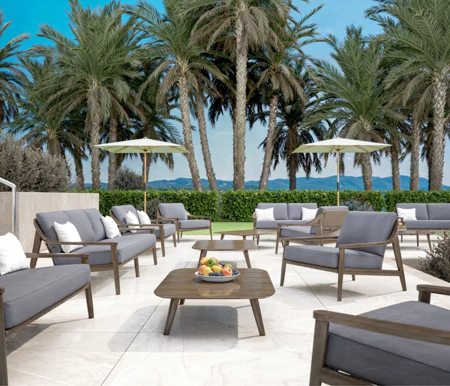Table basse de jardin rectangulaire teck Cap Ferrat - Marron foncé