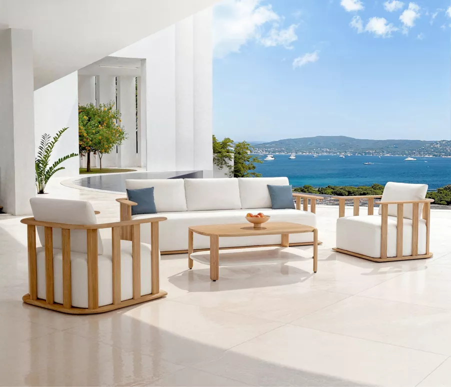 Mesa rectangular para salón de jardín teck Java (L100 cm) - Natural
