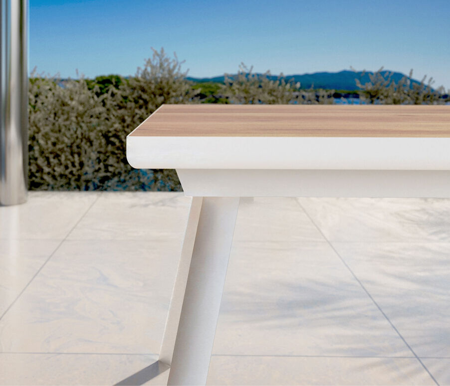 Mesa de jardín extensible en aluminio  10 lugares (260 x 96 cm) Amalfi - Blanco