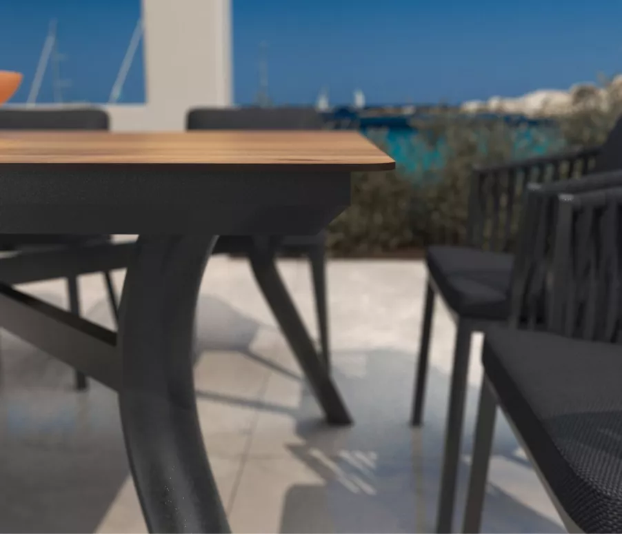Mesa de jardín en aluminio  8 lugares (200 x 90 cm) Amalfi - Gris antracita