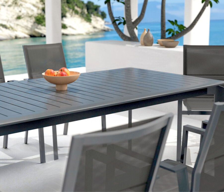 Table de jardin extensible aluminium 10 places (286 x 100 cm) Portofino - Gris anthracite