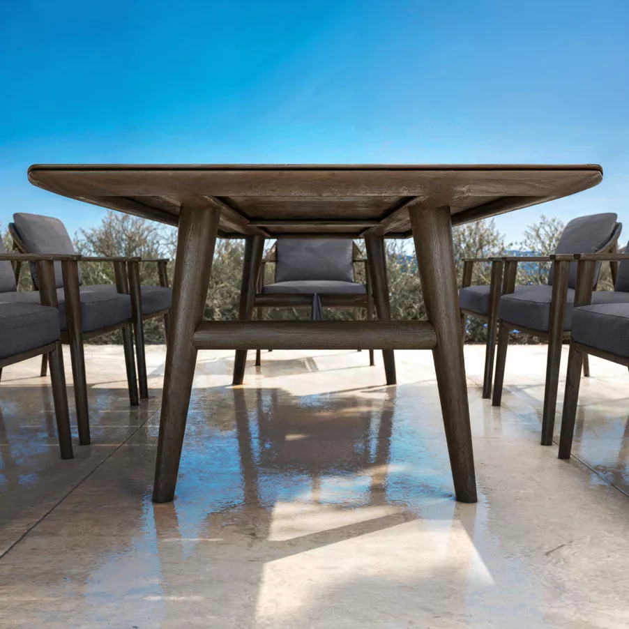 Mesa de jardín en madera teck 8 lugares (260 x 100 cm) Cap Ferrat - Marrón oscuro