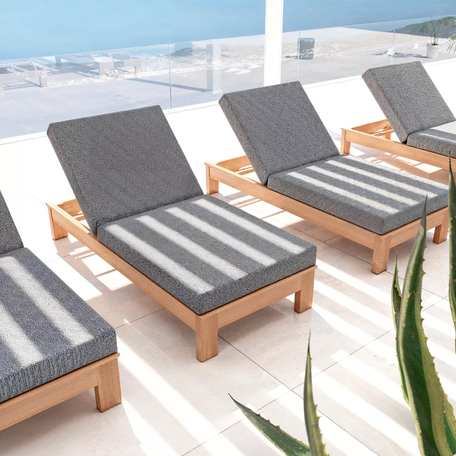 Transat bois d'acacia Bornéo - Gris anthracite