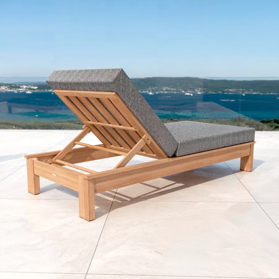 Tumbona en madera de acacia Bornéo - Gris antracita