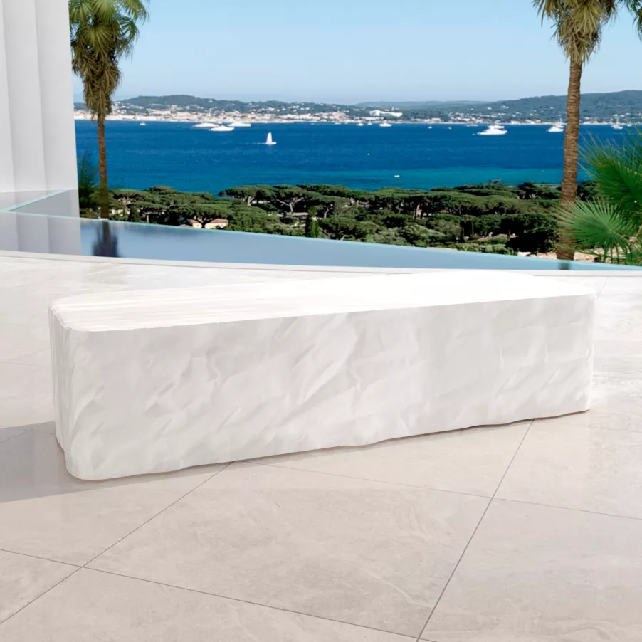 Sillón de jardín en madera teck 3 lugares Java - Crudo