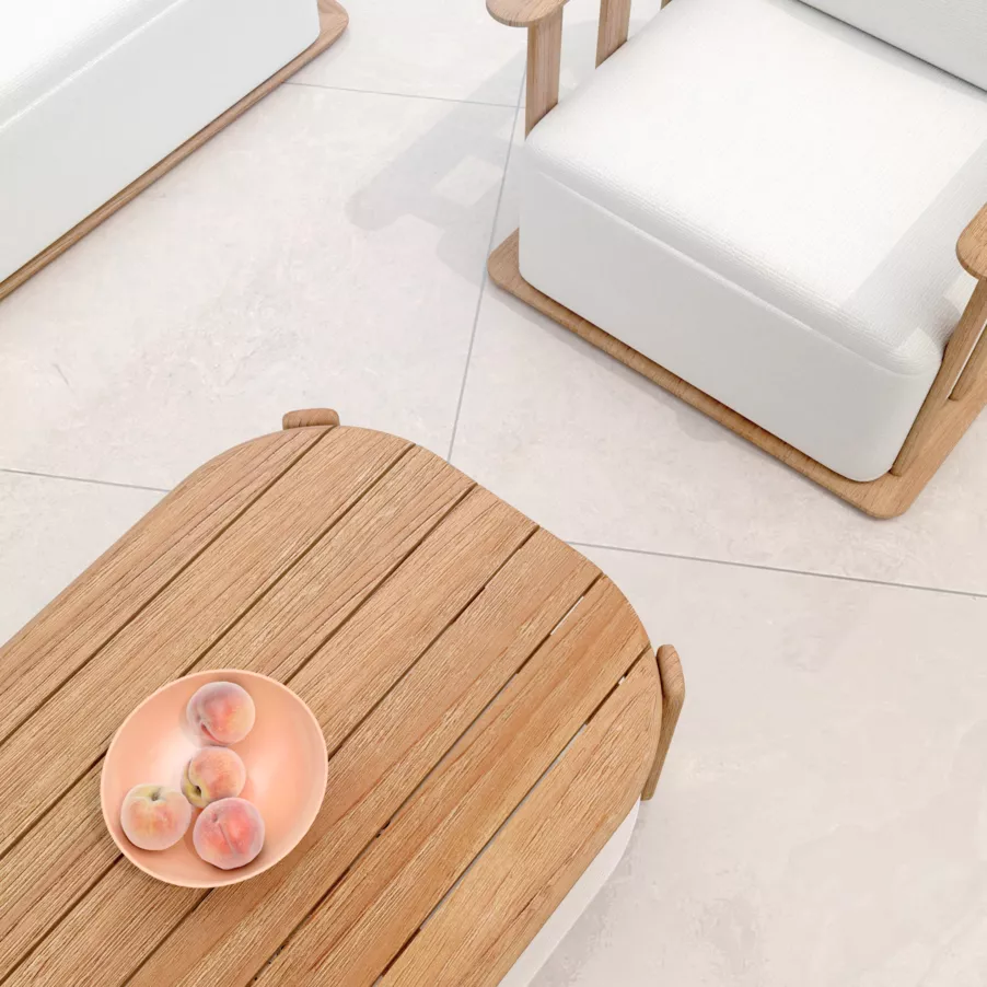 Mesa rectangular para salón de jardín teck Java (L100 cm) - Natural
