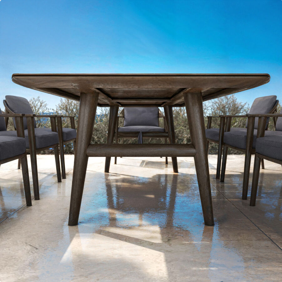 Tavolo da giardino legno teck 10 posti (260 x 100 cm) Cap Ferrat - Marrone scuro