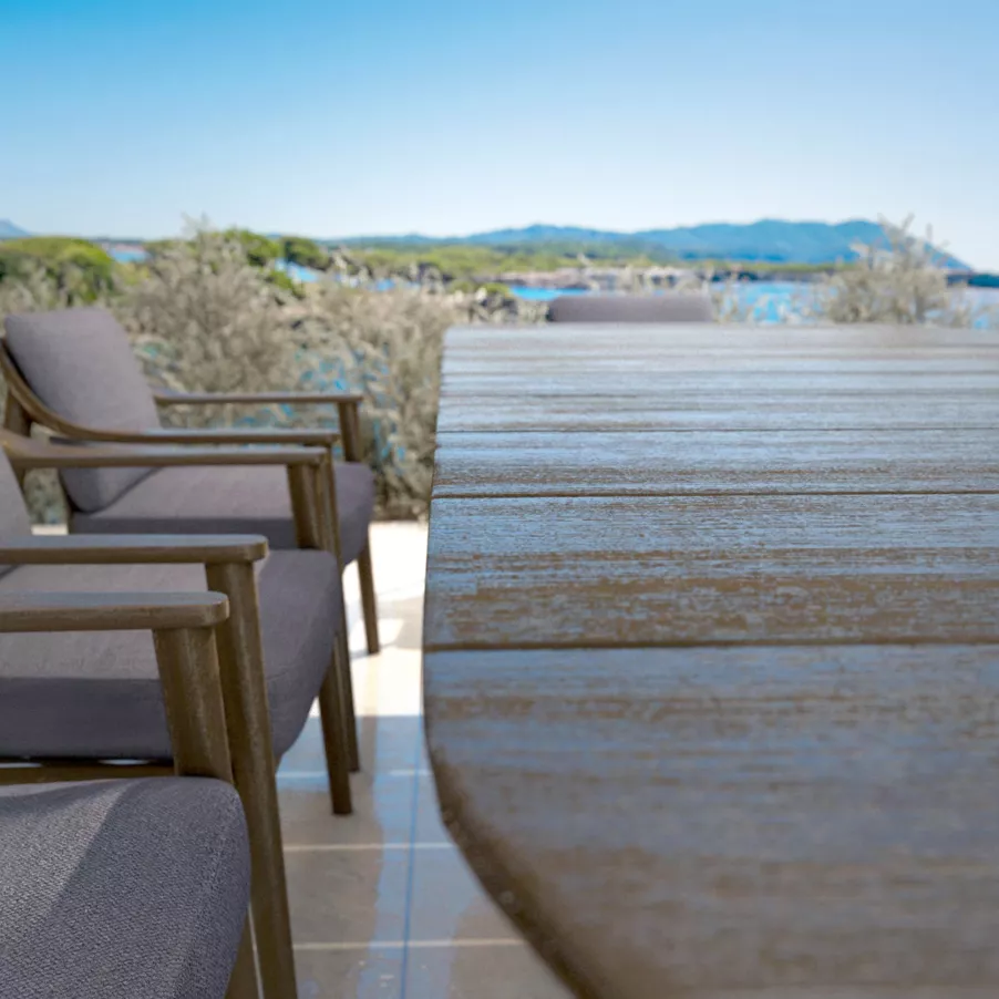 Mesa de jardín en madera teck 8 lugares (260 x 100 cm) Cap Ferrat - Marrón oscuro