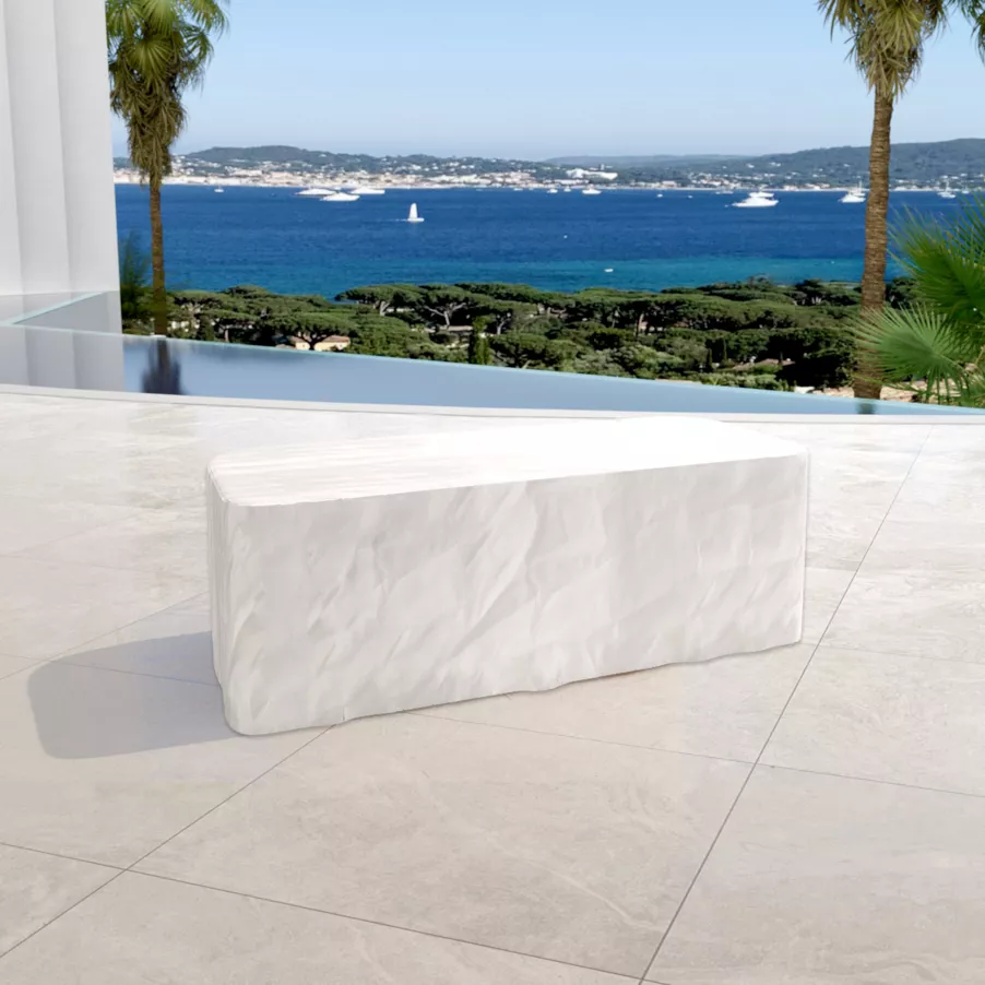 Sillón de jardín en madera teck 2 lugares Java - Crudo