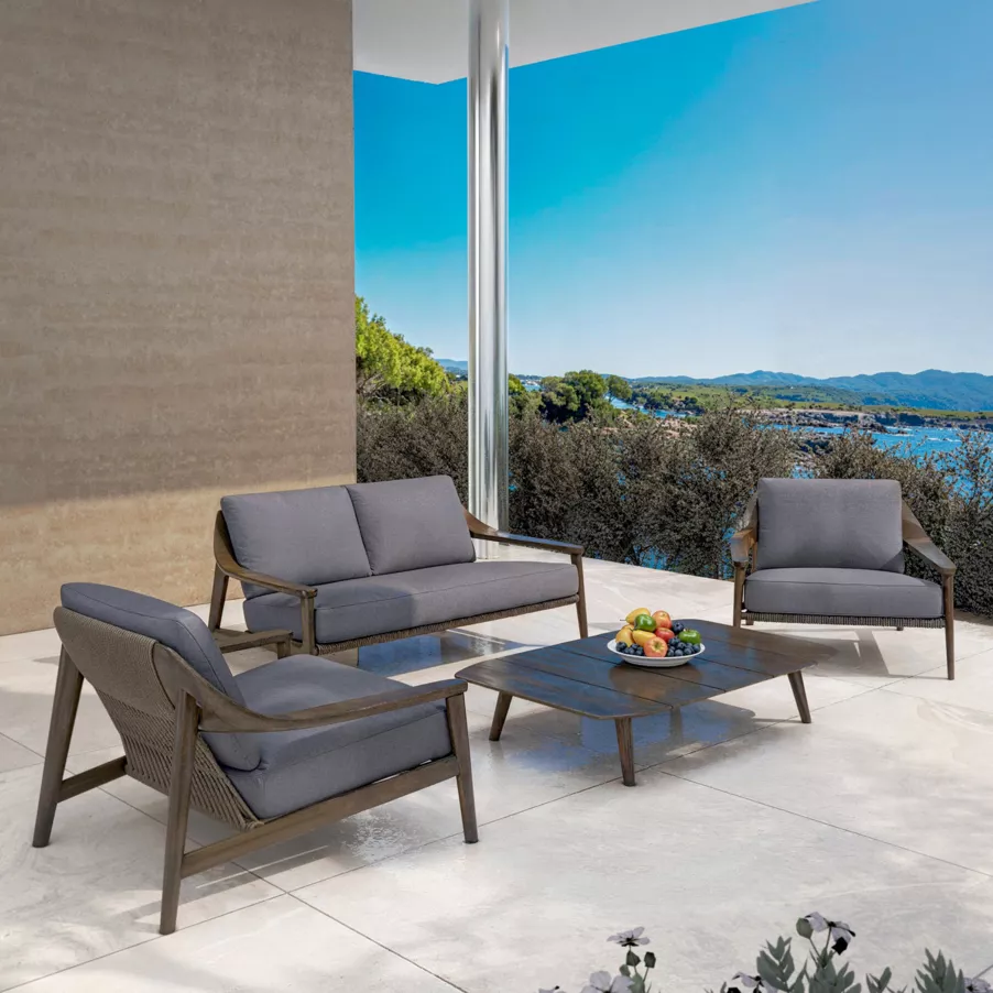 Table basse de jardin rectangulaire teck Cap Ferrat - Marron foncé