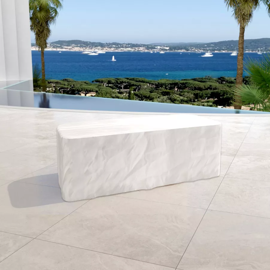 Sillón de jardín en madera teck 2 lugares Java - Crudo
