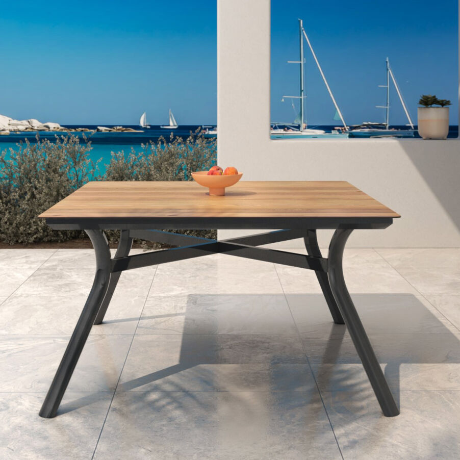 Tuintafel aluminium 8 zitplaatsen (136 x 136 cm) Amalfi - Antraciet