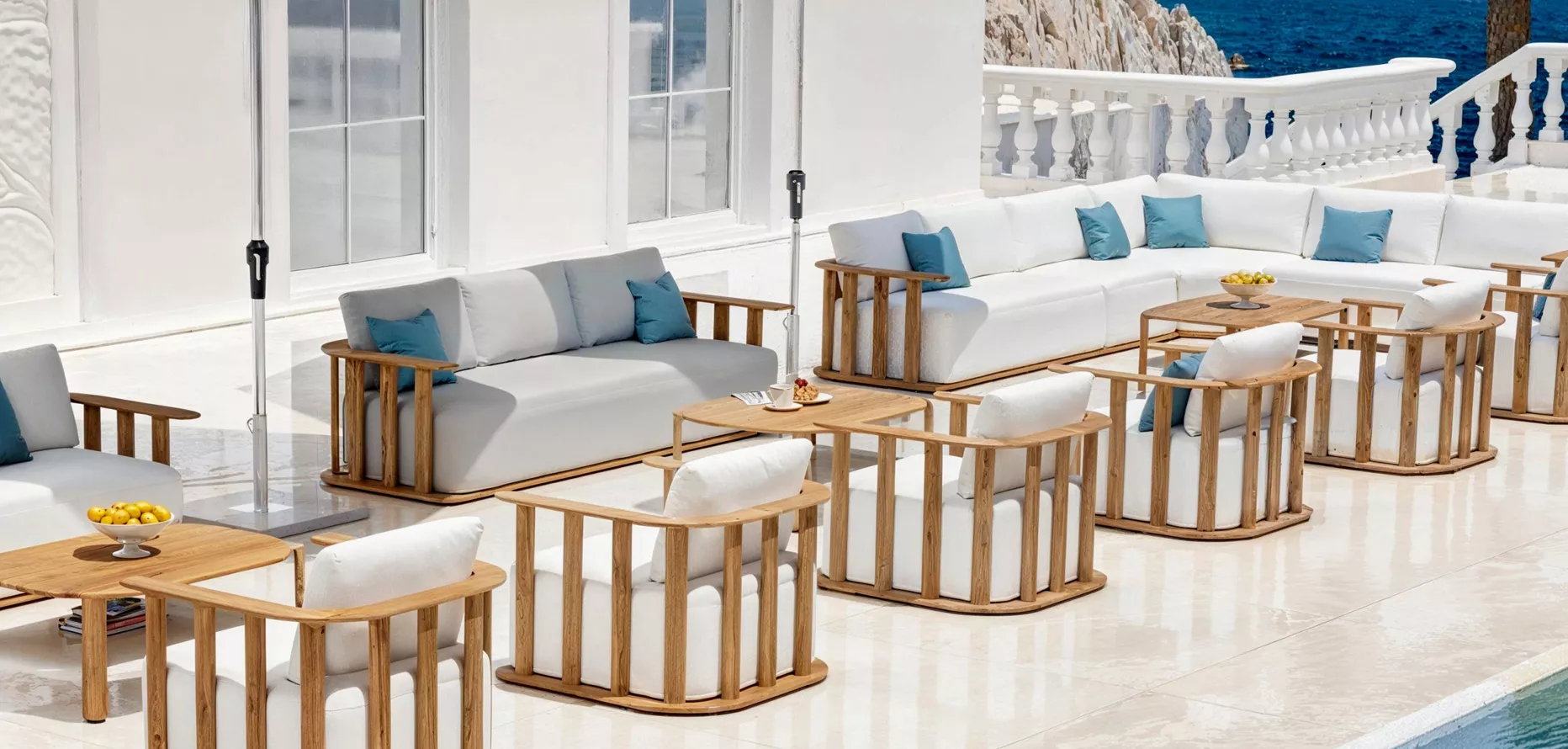 Mesa rectangular para salón de jardín teck Java (L100 cm) - Natural