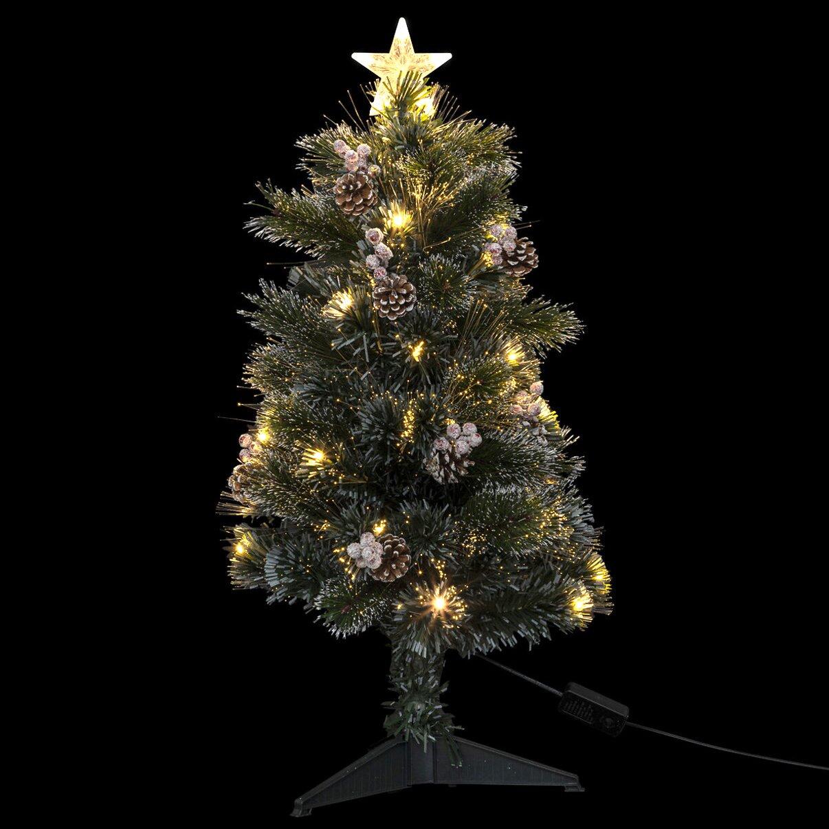 Künstlicher Weihnachtsbaum mit Beleuchtung Sofia H90 cm Warmweiß Kunsttannen & DekoBäume Eminza
