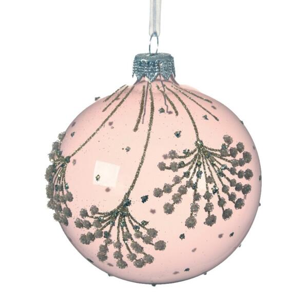 Lotto di 6 palline di Natale di vetro (D80 mm) Clarie Mogano - Addobbi  albero di Natale - Eminza