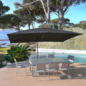 Parasol Dport Bahia rectangulaire (L4 x l3 m) - Anthracite