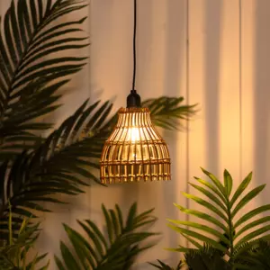 Suspension Rotin - Bois naturel