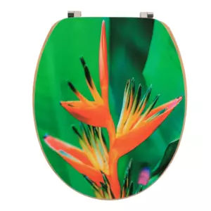 Abattant WC imitation Bambou Island Spirit Orange D co salle de bain Eminza