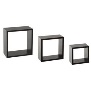 Lot de 3 étagères Cube Noir Petit modèle